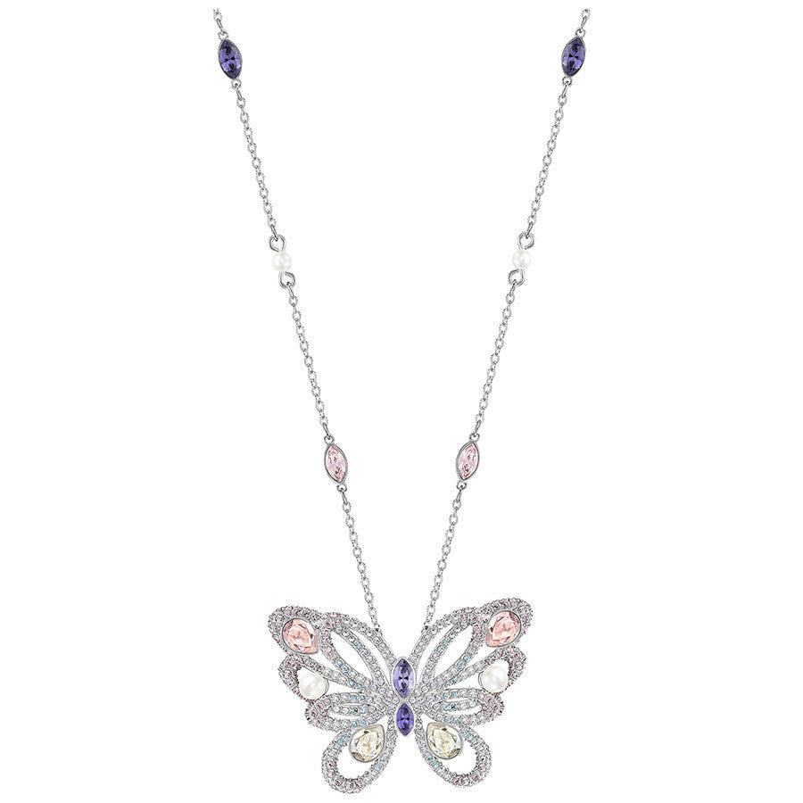 Buy FABUNORA Swarovski Crystal Butterfly Necklace - Pure Silver Pendant |  With Certificate of Authenticity and 925 Stamp | necklace for women |  pendant for women | women necklace | girls silver jewellery at Amazon.in